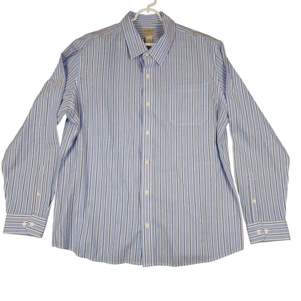 LL Bean Wrinkle Free Cotton Button Down Shirt Men's XL-REG Bright Sapphire